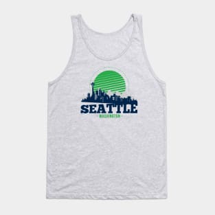 Retro Seattle, Washington Skyline Tank Top